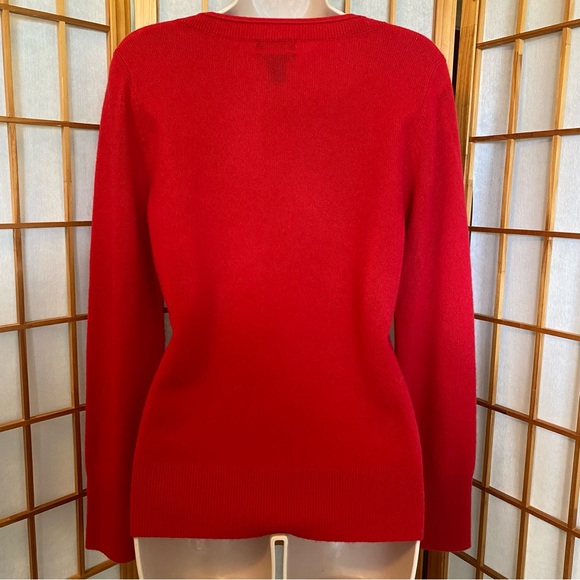 Halogen | Red V-Neck Cashmere Sweater | Size XS - Picture 3 of 4